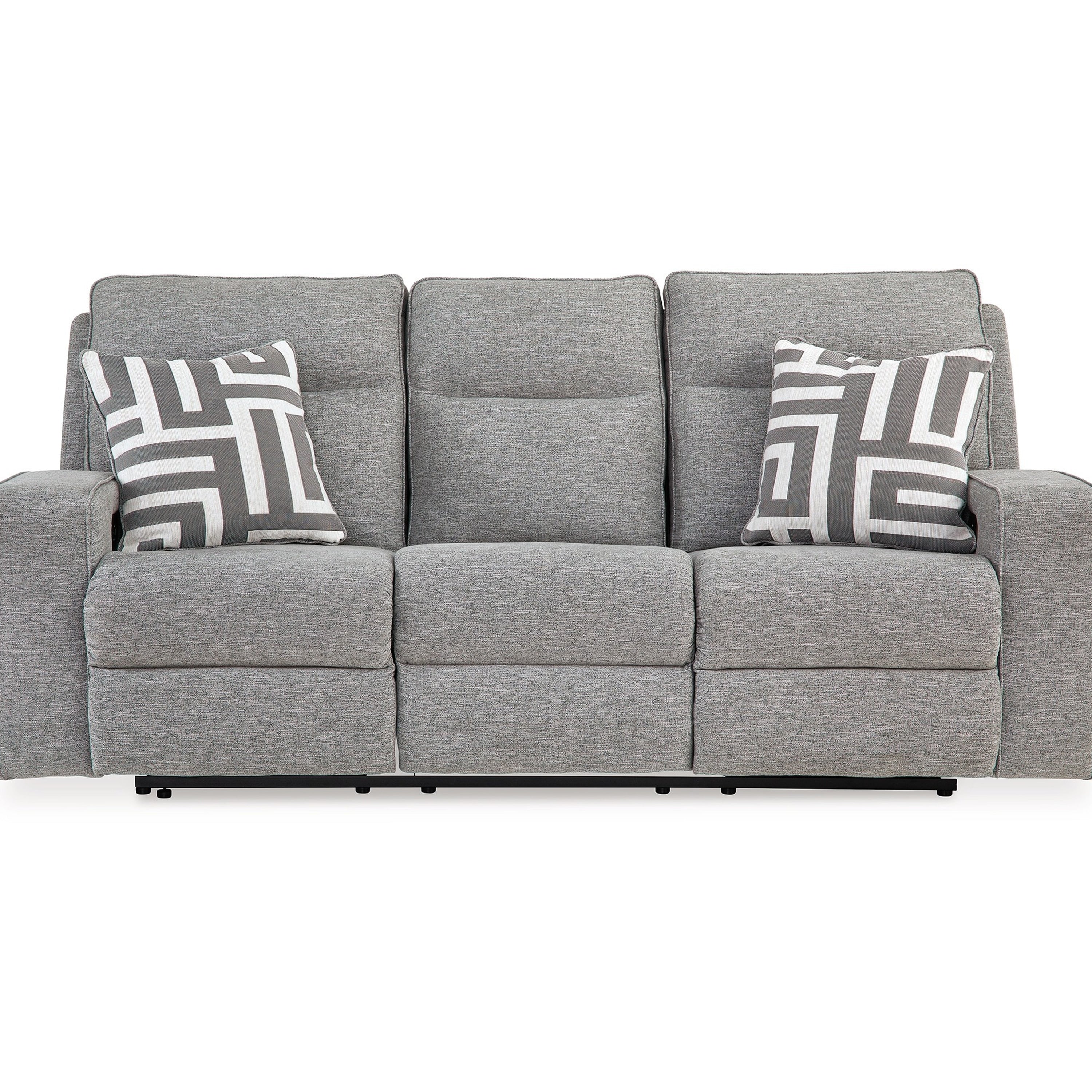 Canapé inclinable électrique Cloe, gris Performance Nuvella, 2 oreillers 88 pouces