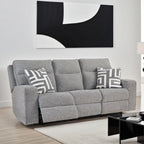 Canapé inclinable électrique Cloe, gris Performance Nuvella, 2 oreillers 88 pouces