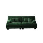 Canapé 2 places Cloud Couch pour salon, Chenille, 2 places, 2 coussins lombaires et 2 coussins décoratifs, Vert Chenille