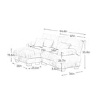 Canapé sectionnel Cloud pour salon, canapé 2 places en chenille avec 2 coussins lombaires et 2 coussins décoratifs