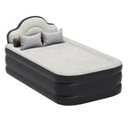 Matelas gonflable en forme de nuage avec cordon d'alimentation intégré, tête de pompe fixe et tête de lit gonflable