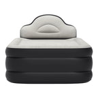 Matelas gonflable en forme de nuage avec cordon d'alimentation intégré, tête de pompe fixe et tête de lit gonflable