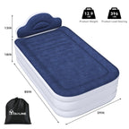 Matelas gonflable en forme de nuage avec cordon d'alimentation intégré, tête de pompe fixe et tête de lit gonflable