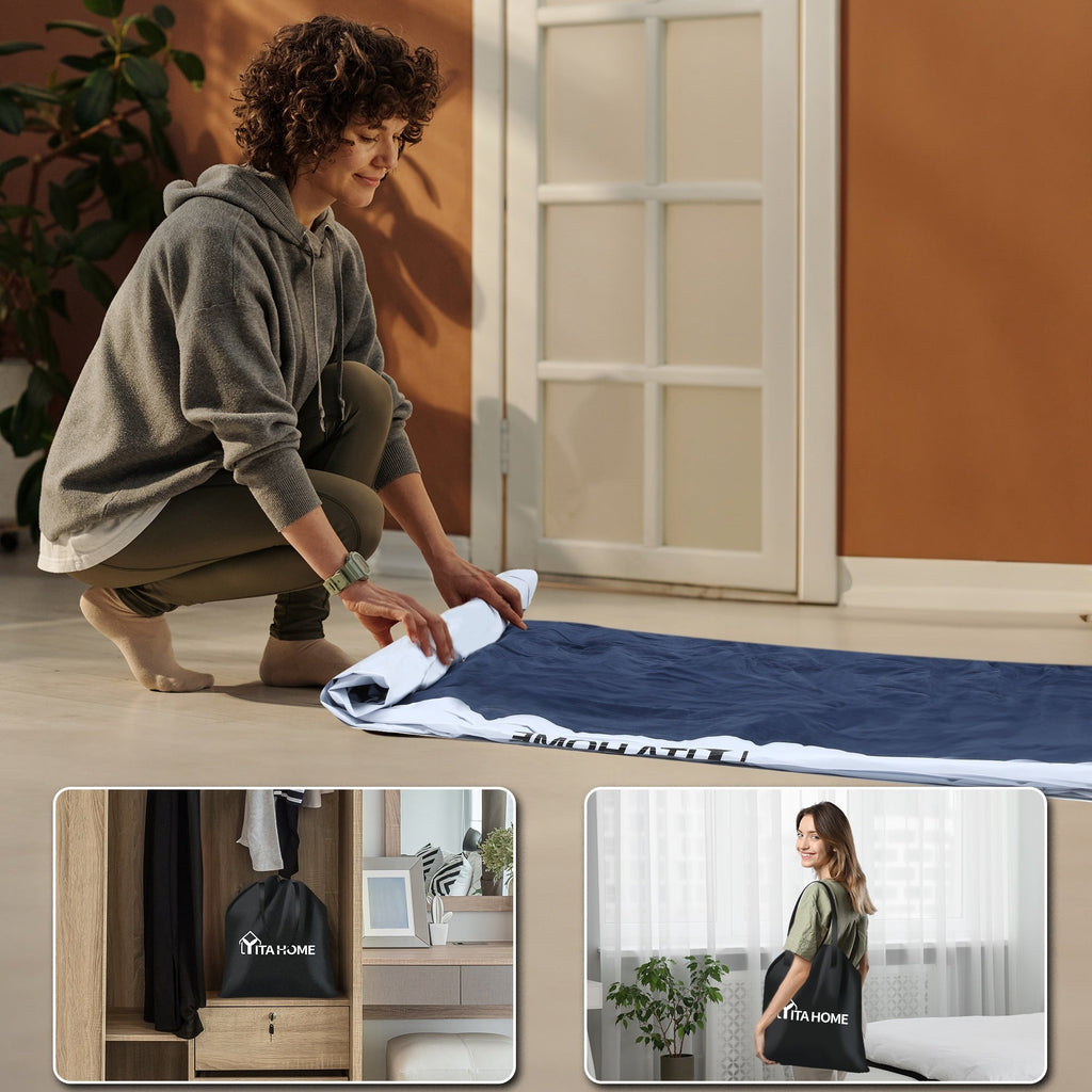Matelas gonflable en forme de nuage avec cordon d'alimentation intégré, tête de pompe fixe et tête de lit gonflable