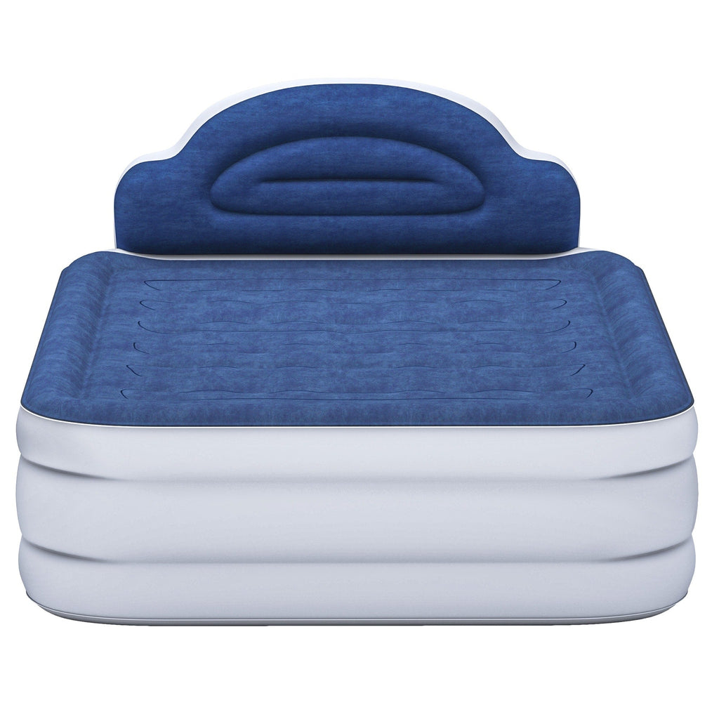 Matelas gonflable en forme de nuage avec cordon d'alimentation intégré, tête de pompe fixe et tête de lit gonflable