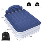 Matelas gonflable en forme de nuage avec cordon d'alimentation intégré, tête de pompe fixe et tête de lit gonflable