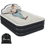 Matelas gonflable en forme de nuage avec cordon d'alimentation intégré, tête de pompe fixe et tête de lit gonflable