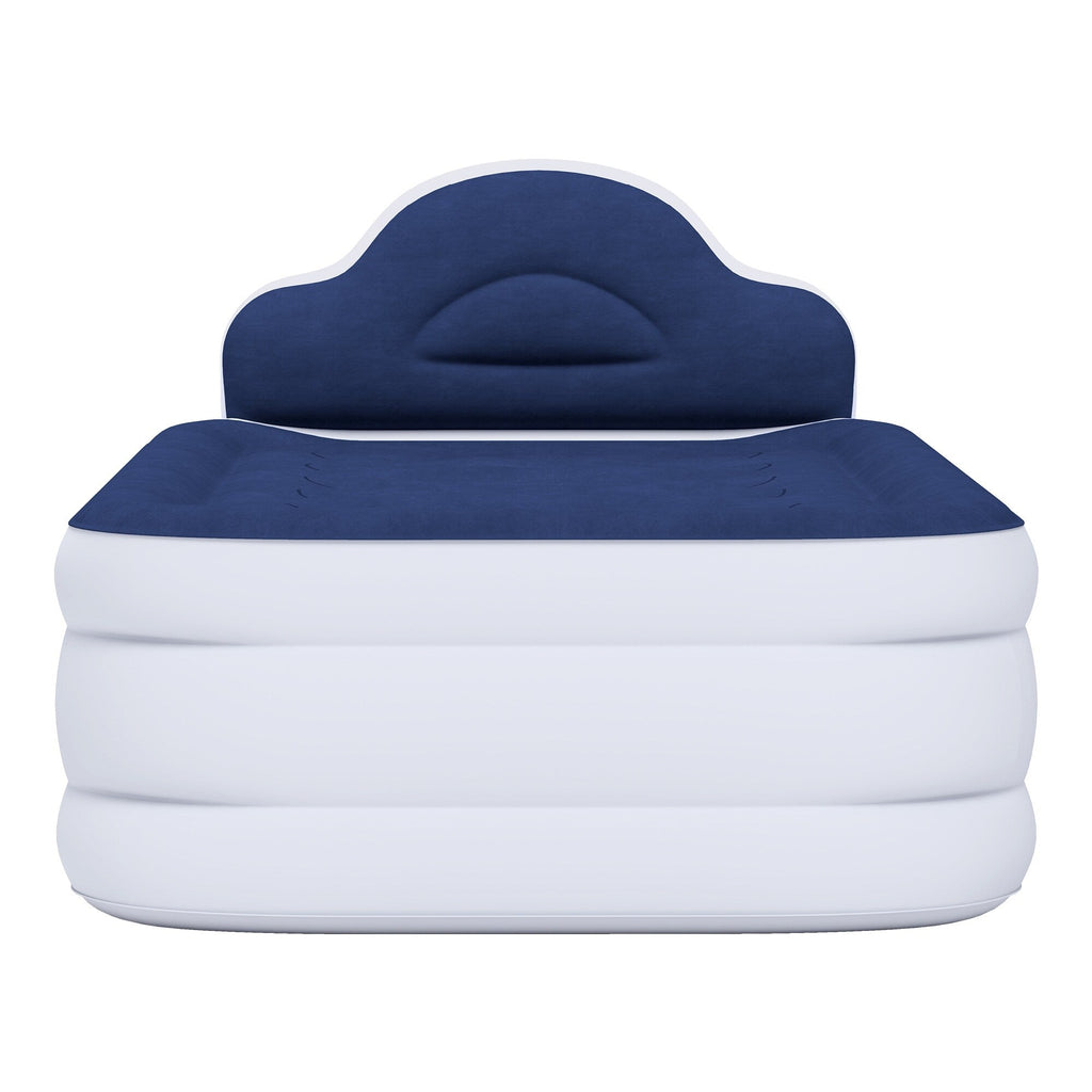 Matelas gonflable en forme de nuage avec cordon d'alimentation intégré, tête de pompe fixe et tête de lit gonflable