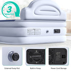 Matelas gonflable en forme de nuage avec cordon d'alimentation intégré, tête de pompe fixe et tête de lit gonflable