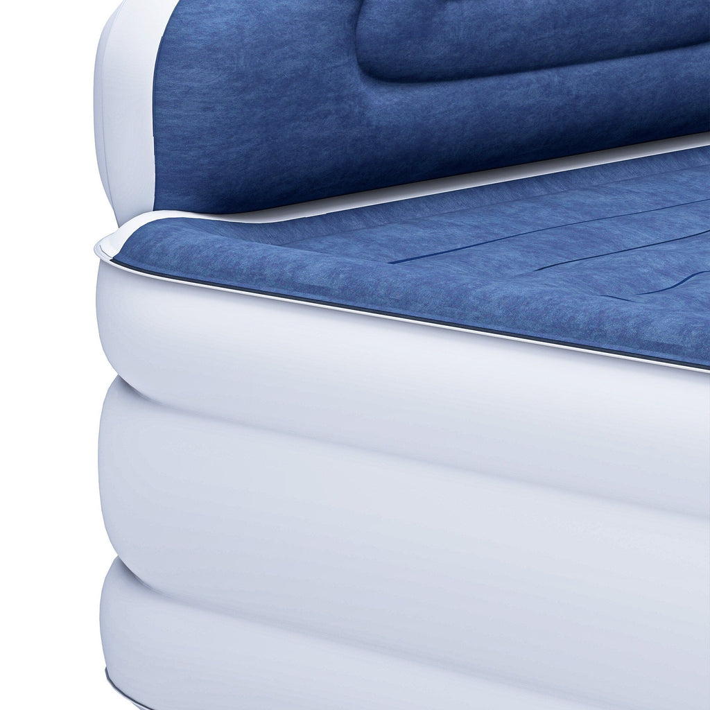 Matelas gonflable en forme de nuage avec cordon d'alimentation intégré, tête de pompe fixe et tête de lit gonflable