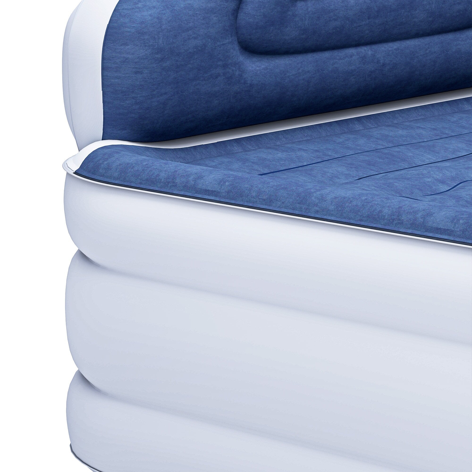 Matelas gonflable en forme de nuage avec cordon d'alimentation intégré, tête de pompe fixe et tête de lit gonflable