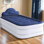 Matelas gonflable en forme de nuage avec cordon d'alimentation intégré, tête de pompe fixe et tête de lit gonflable