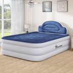 Matelas gonflable en forme de nuage avec cordon d'alimentation intégré, tête de pompe fixe et tête de lit gonflable