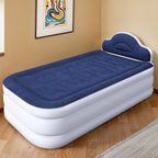 Matelas gonflable en forme de nuage avec cordon d'alimentation intégré, tête de pompe fixe et tête de lit gonflable