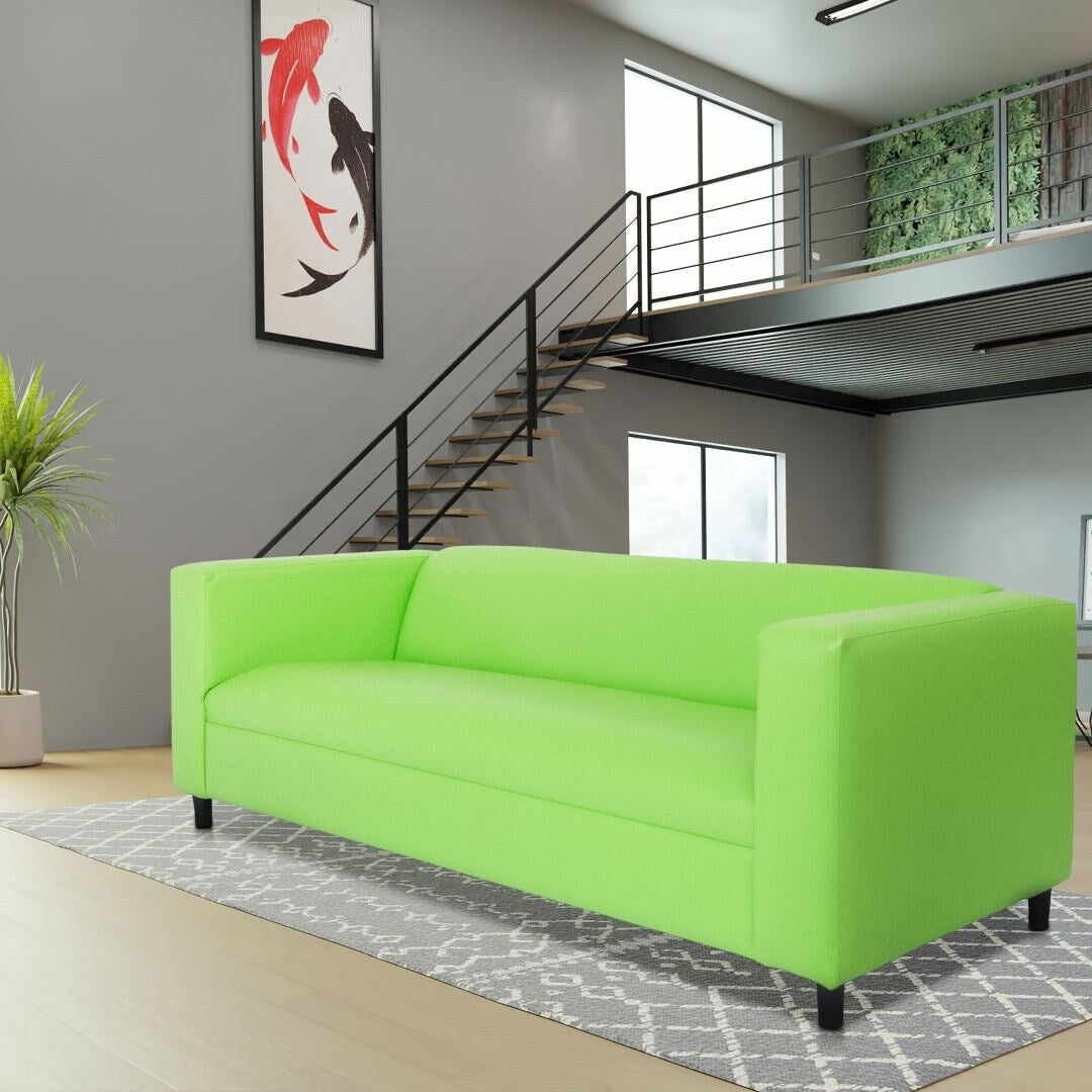 Canapés Coast to Coast Canapé 3 places moderne du milieu du siècle en similicuir avec cadre en bois massif et rembourrage