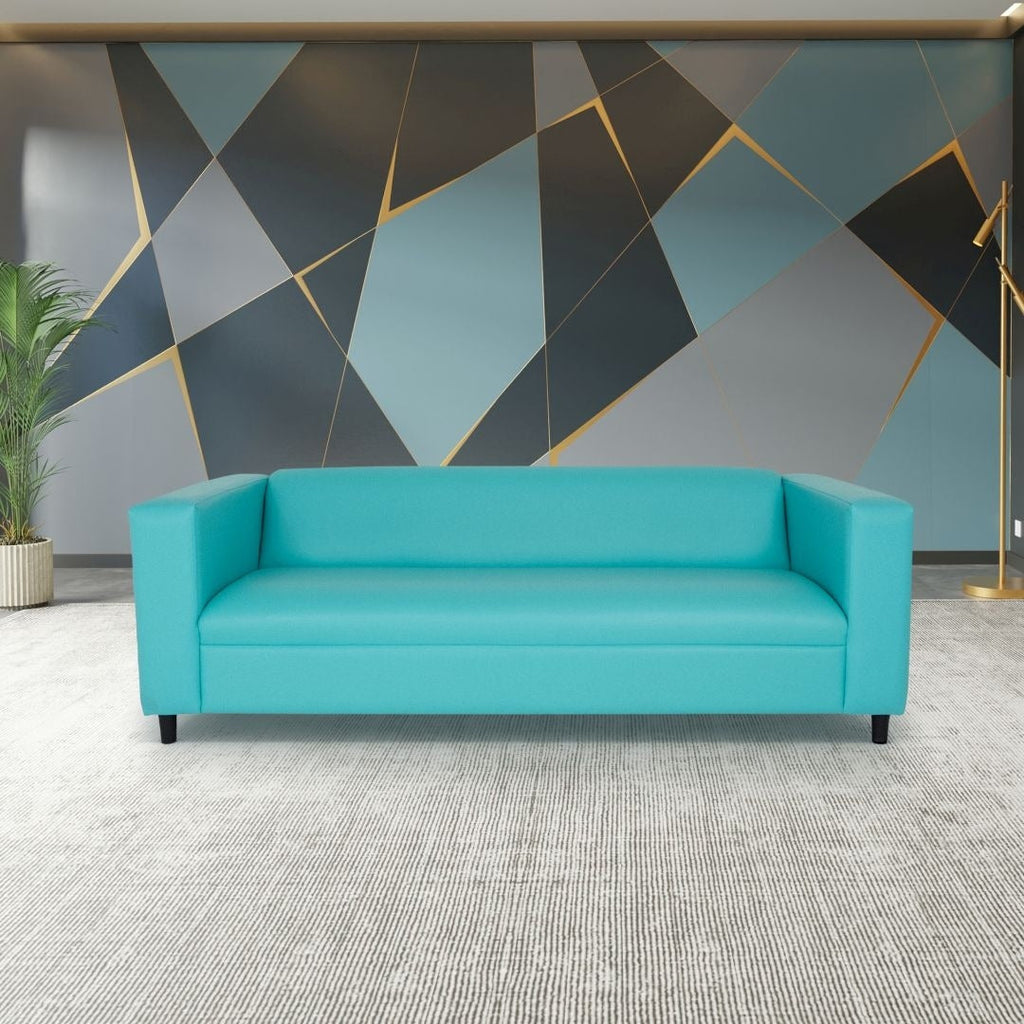 Canapés Coast to Coast Canapé 3 places moderne du milieu du siècle en similicuir avec cadre en bois massif et rembourrage