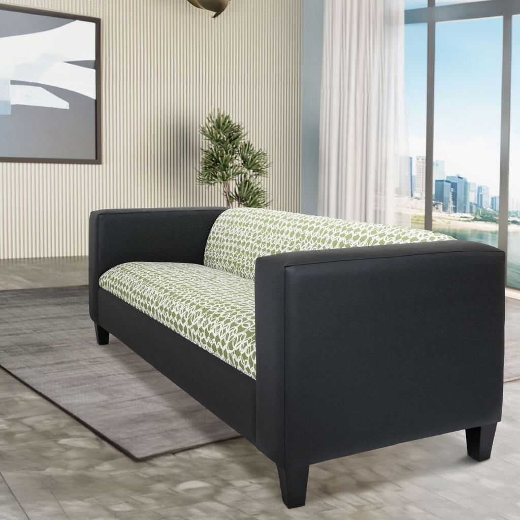 Canapés Coast to Coast Canapé 3 places moderne du milieu du siècle en similicuir avec cadre en bois massif et rembourrage