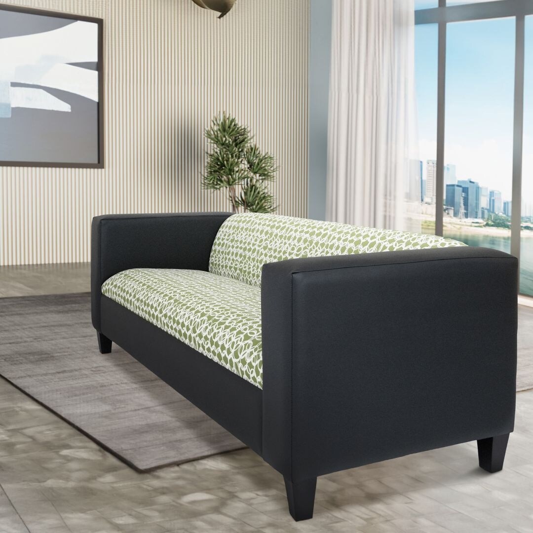 Canapés Coast to Coast Canapé 3 places moderne du milieu du siècle en similicuir avec cadre en bois massif et rembourrage