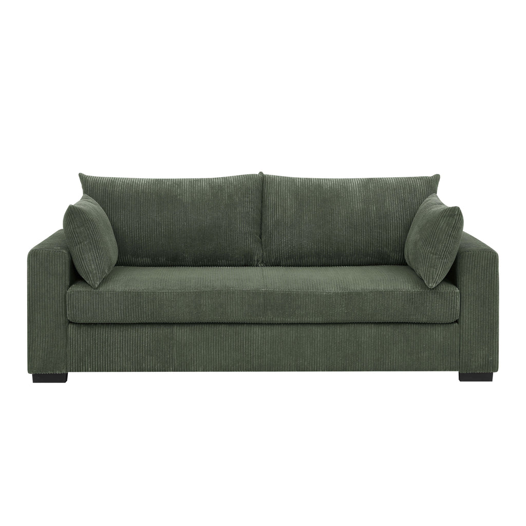 Canapé en velours côtelé de style côtier - 31 P x 79 L x 34 H