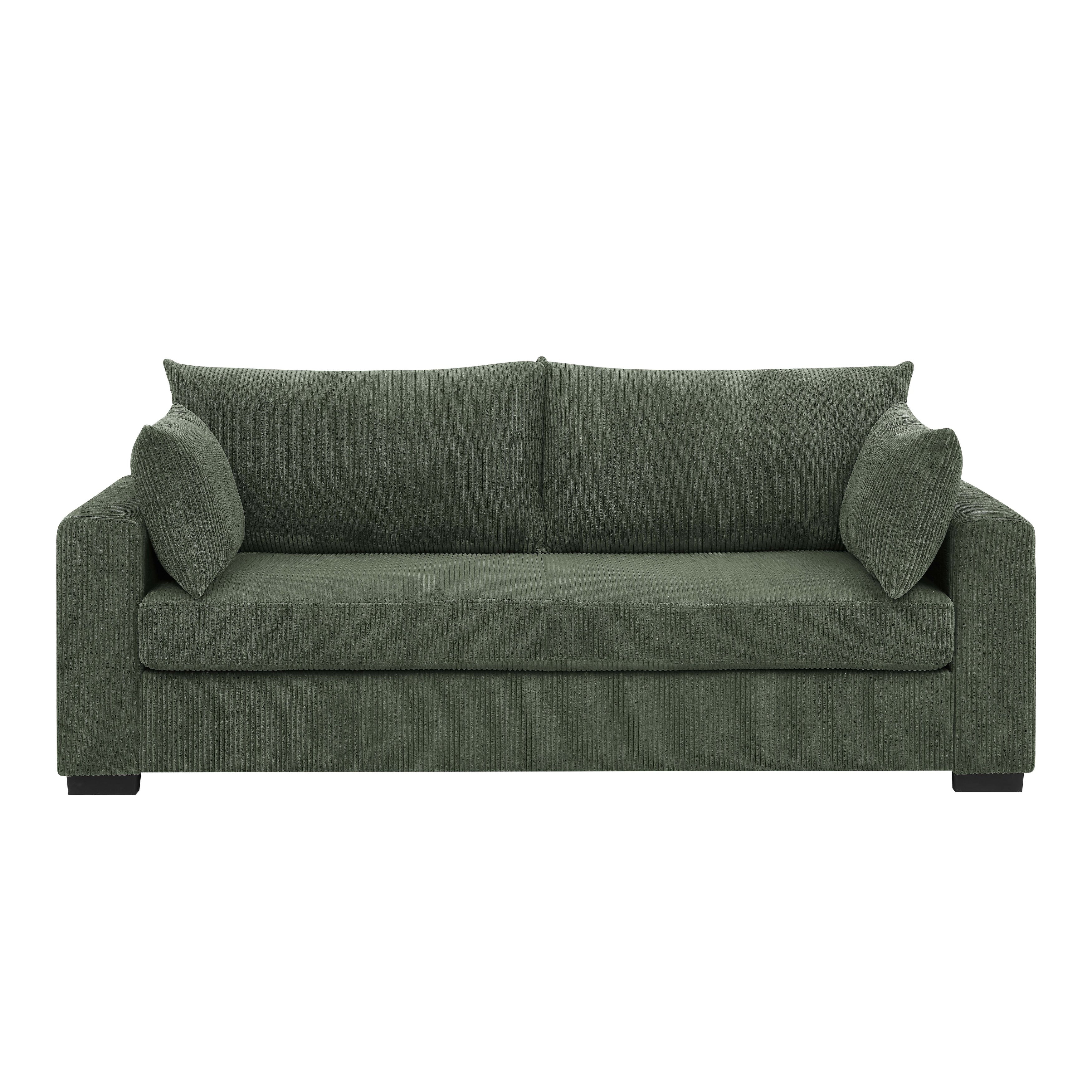 Canapé en velours côtelé de style côtier - 31 P x 79 L x 34 H