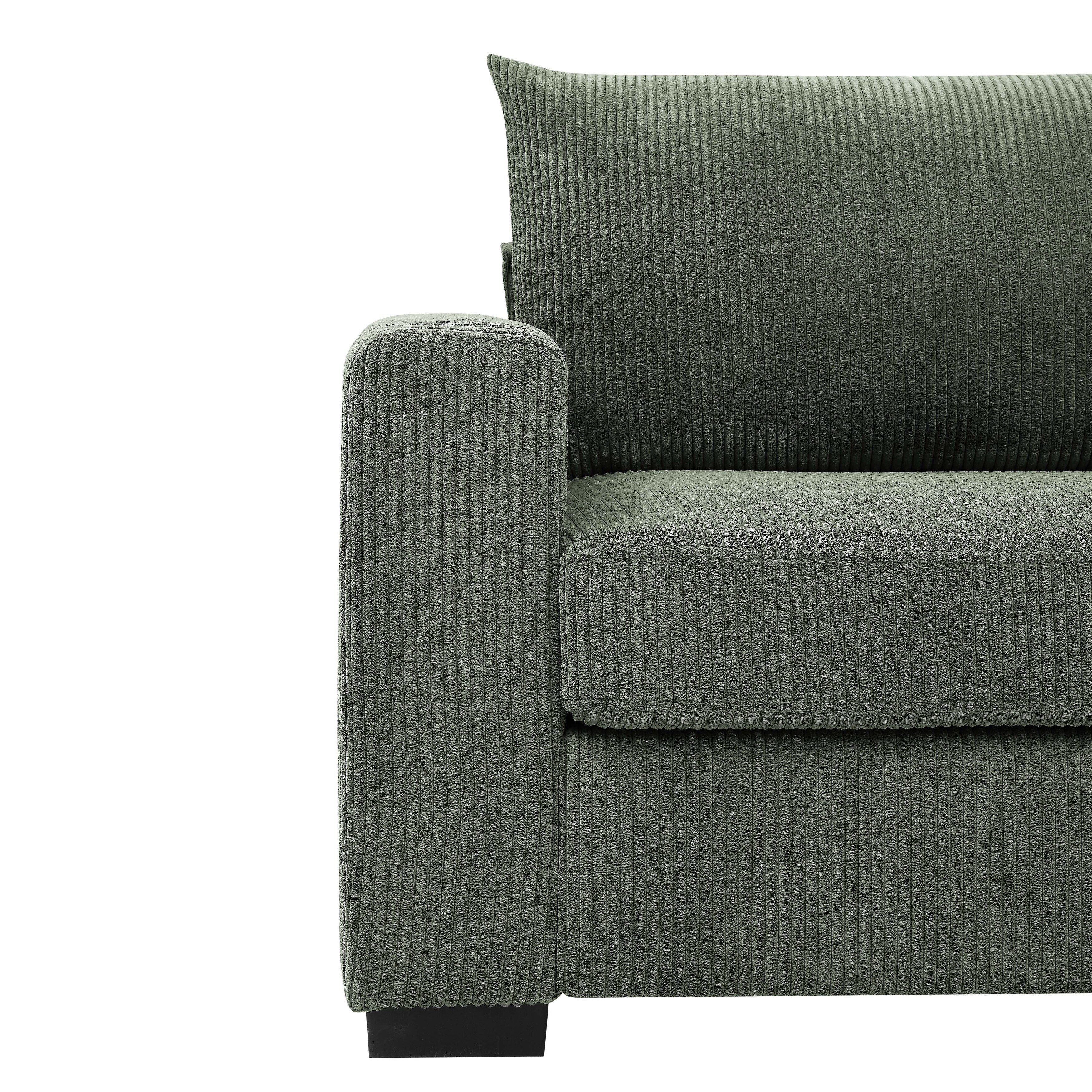 Canapé en velours côtelé de style côtier - 31 P x 79 L x 34 H