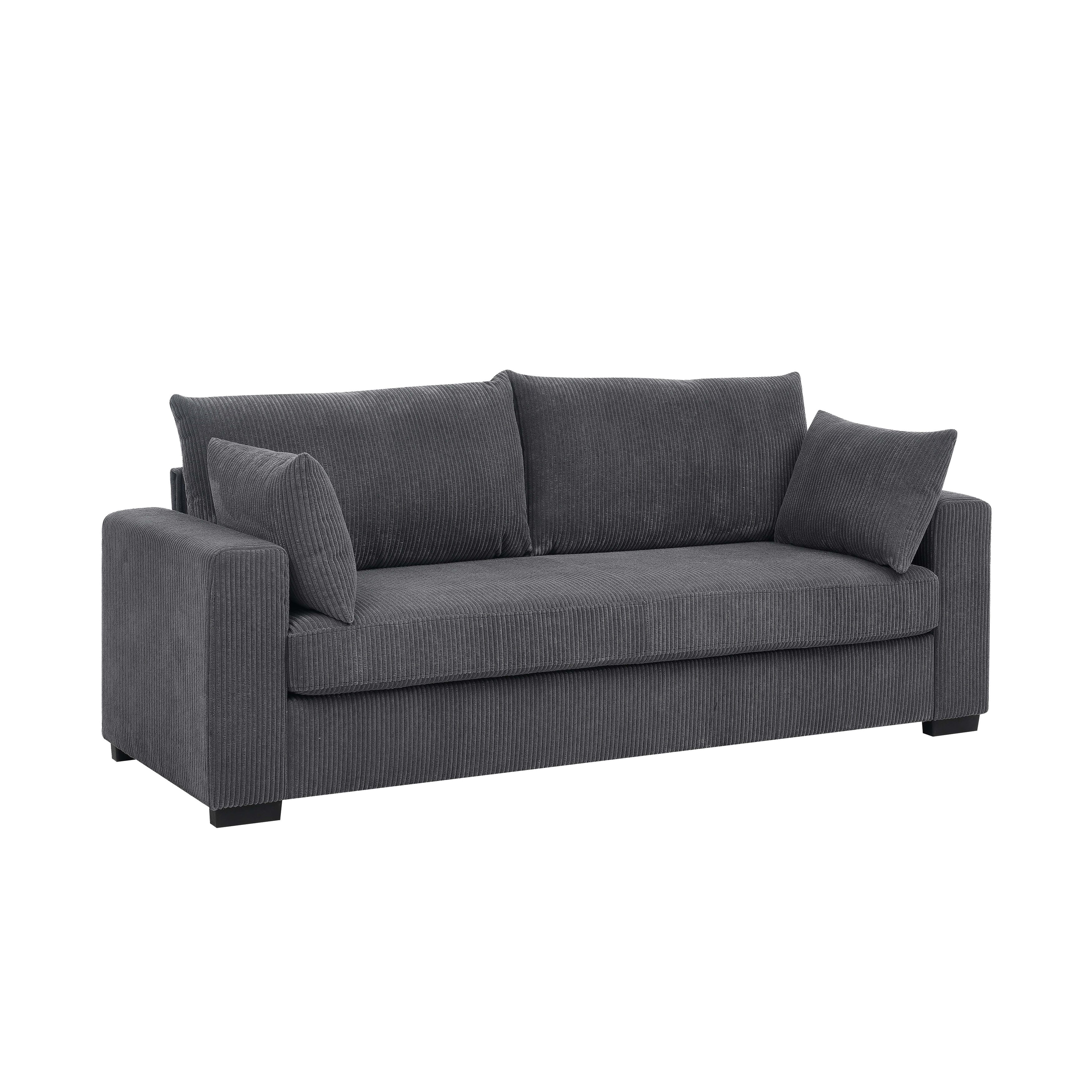 Canapé en velours côtelé de style côtier - 31 P x 79 L x 34 H