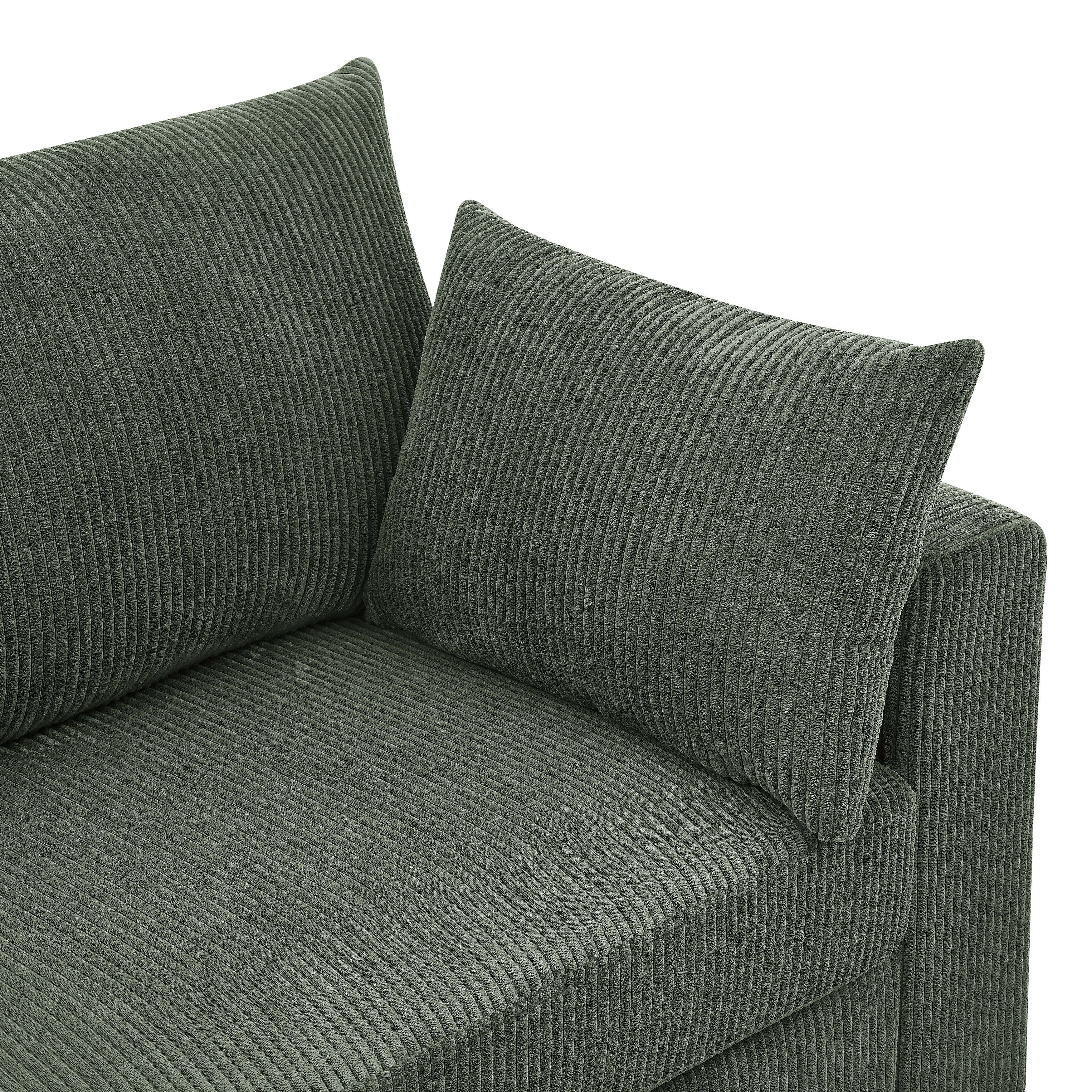 Canapé en velours côtelé de style côtier - 31 P x 79 L x 34 H