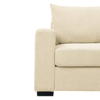 Canapé en velours côtelé de style côtier - 31 P x 79 L x 34 H