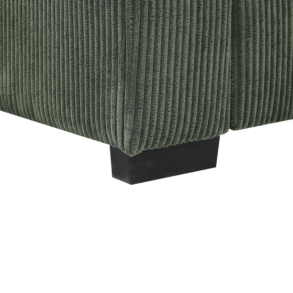 Canapé en velours côtelé de style côtier - 31 P x 79 L x 34 H