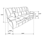 Canapé inclinable et rembourré en similicuir de style transitionnel Camila