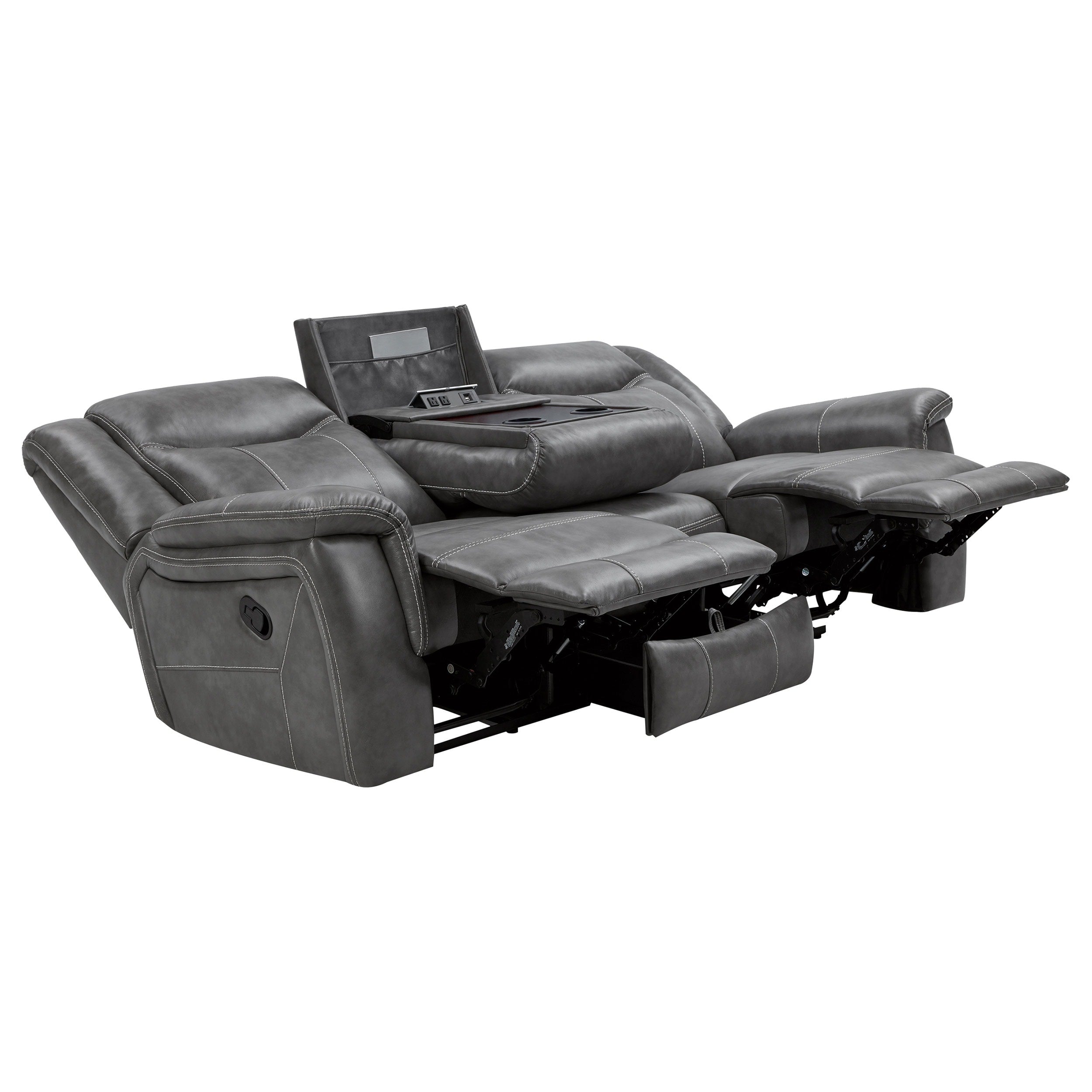 Canapé Conrad rembourré avec accoudoirs rembourrés Gris