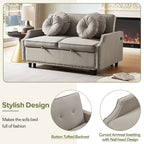 Canapé-lit réglable en polyester couleur café 54,7 avec deux ports USB et quatre coussins lombaires à motifs floraux