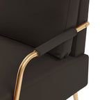 Canapé causeuse moderne en tissu café 49,6 pouces, adapté aux animaux de compagnie, avec coussin de dossier amovible et pieds en métal pour le salon