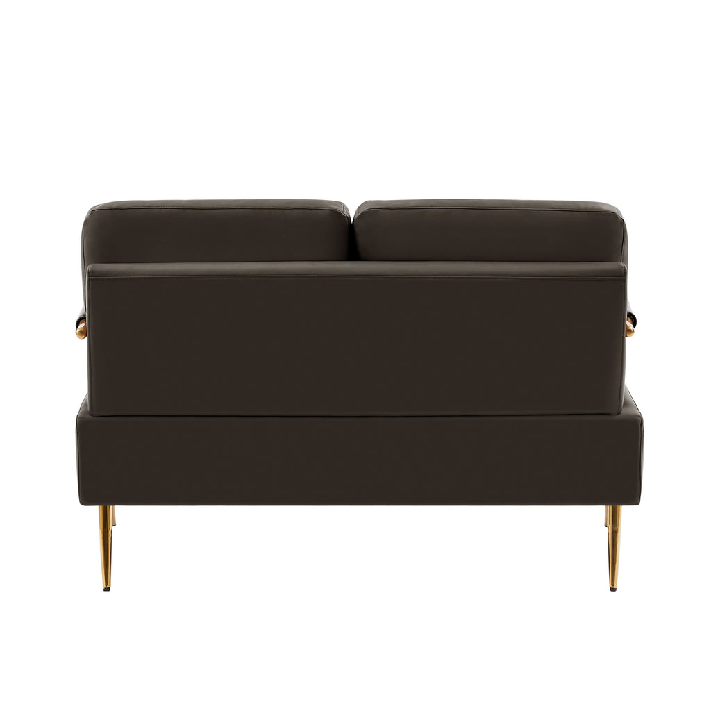 Canapé causeuse en tissu café adapté aux animaux de compagnie avec coussin amovible