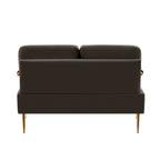 Canapé causeuse en tissu café adapté aux animaux de compagnie avec coussin amovible