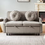 Canapé-lit réglable en polyester couleur café avec ports USB