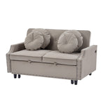 Canapé-lit réglable en polyester couleur café avec ports USB