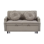 Canapé-lit réglable en polyester couleur café avec ports USB