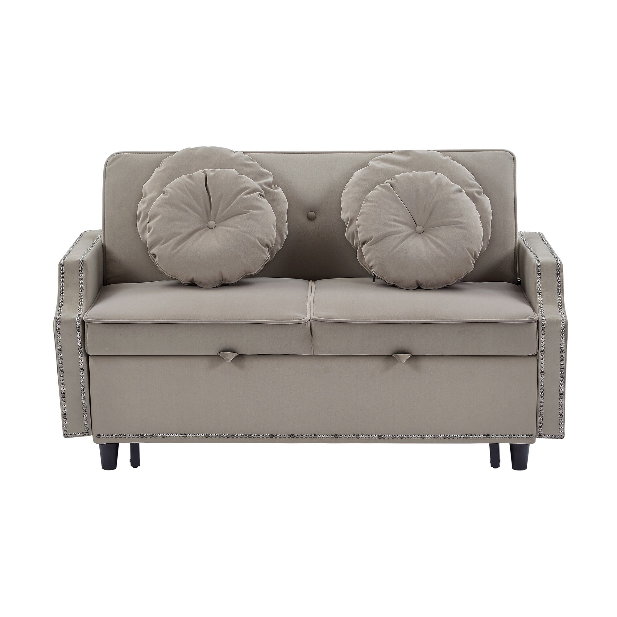 Canapé-lit réglable en polyester couleur café avec ports USB