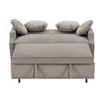 Canapé-lit réglable en polyester couleur café avec ports USB