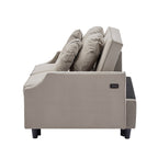 Canapé-lit réglable en polyester couleur café avec ports USB