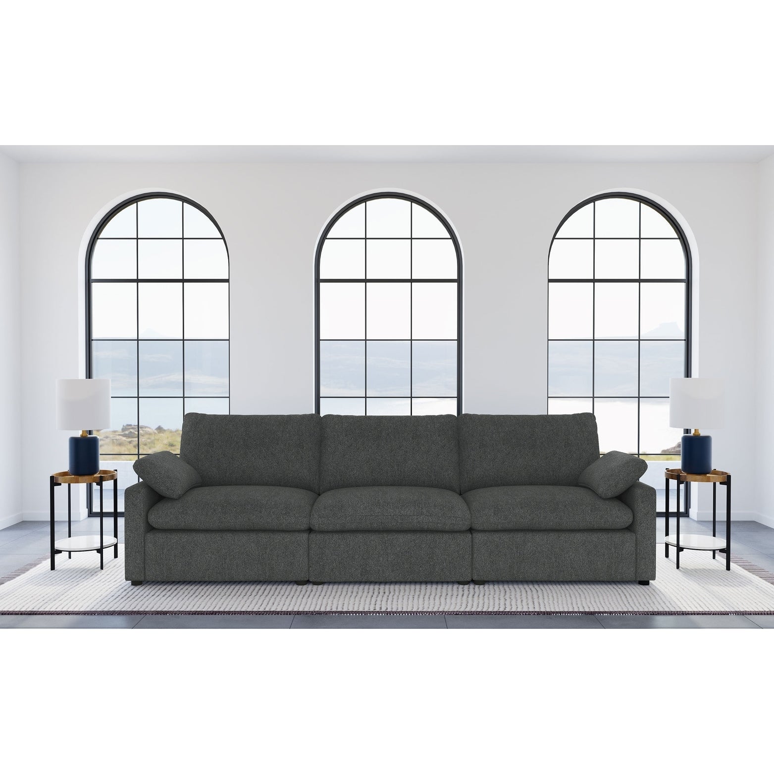 Canapé électrique modulaire Collins gris