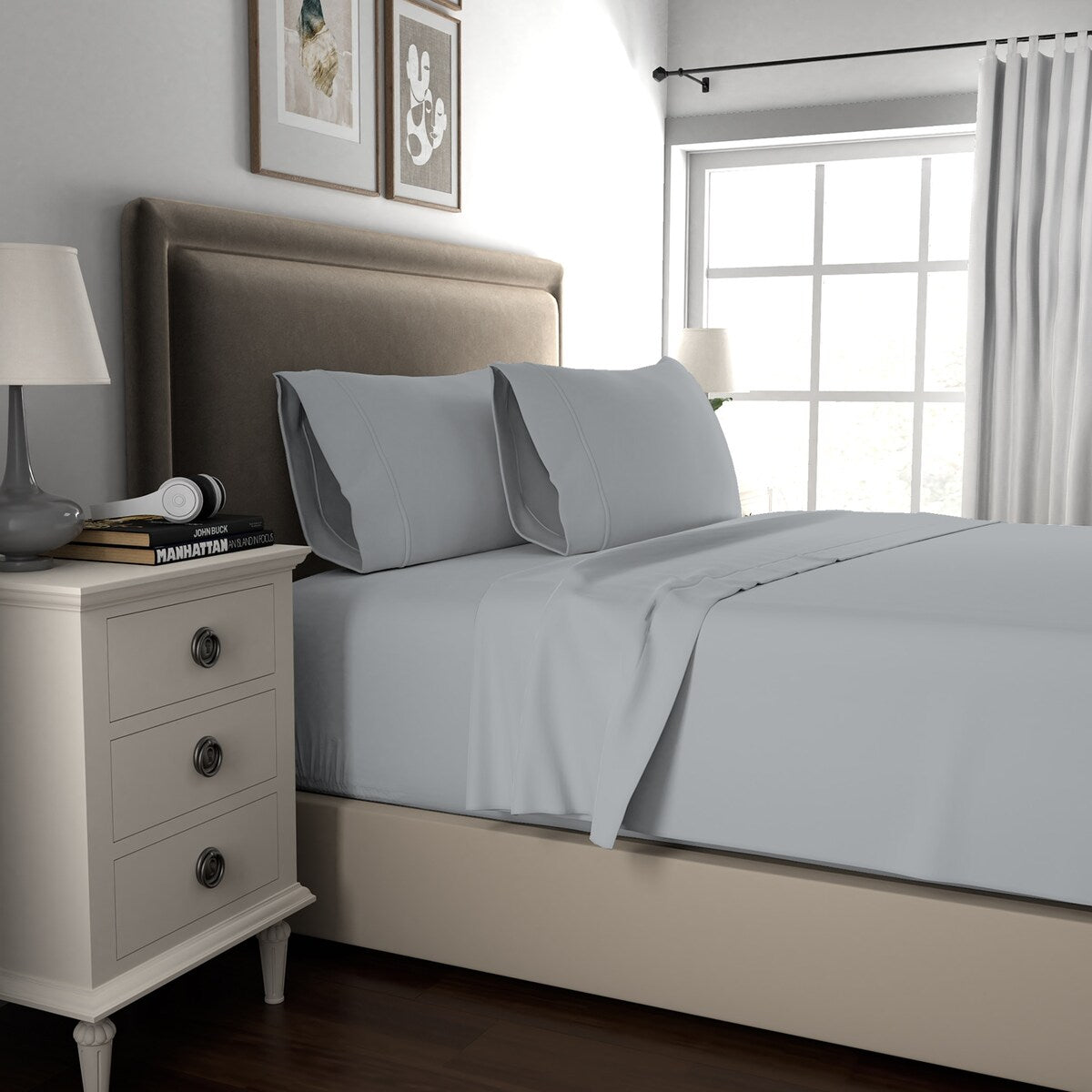 Parure de draps infroissables en mélange de coton de luxe Color Sense 800 fils