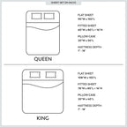 Parure de draps infroissables en mélange de coton de luxe Color Sense 800 fils