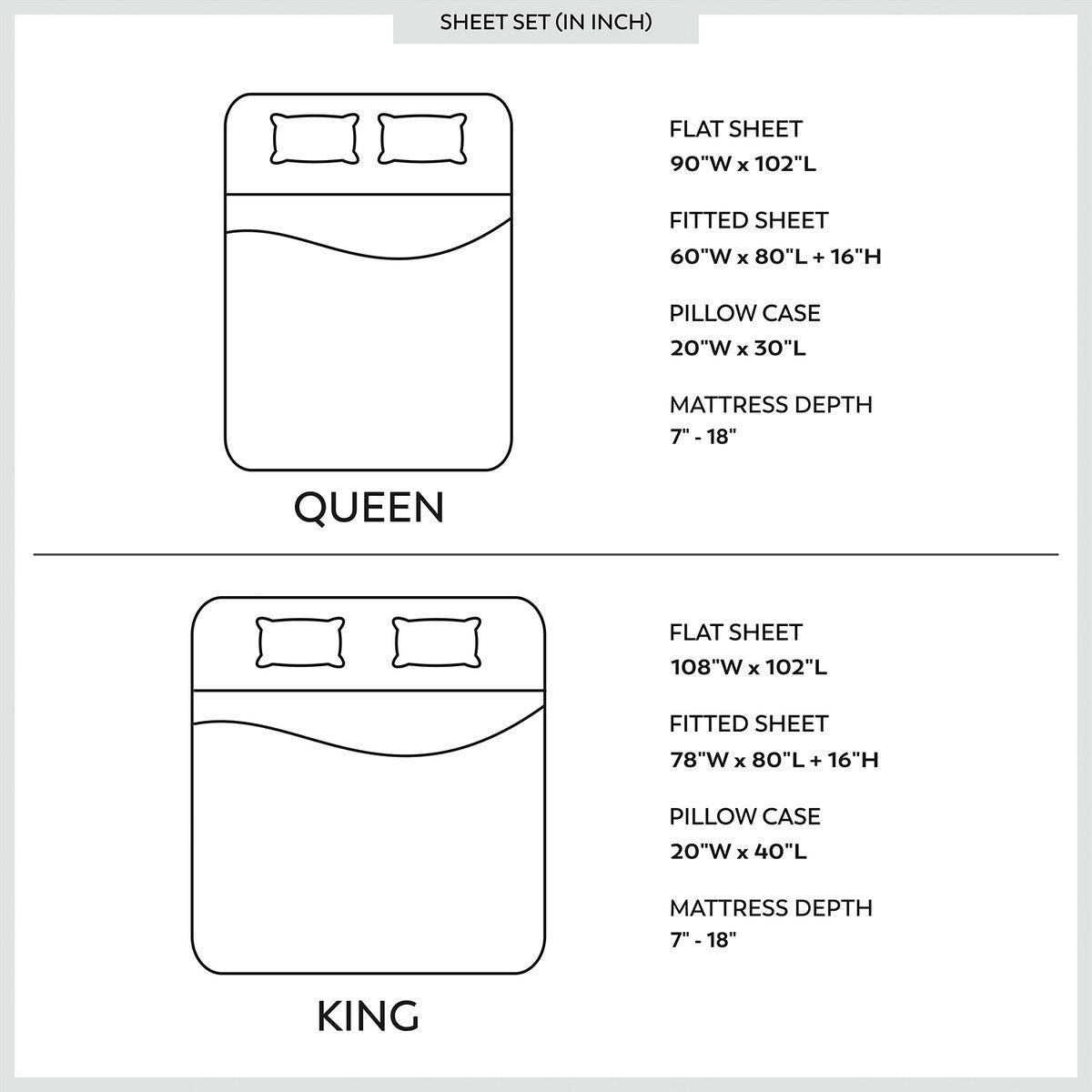 Parure de draps infroissables en mélange de coton de luxe Color Sense 800 fils