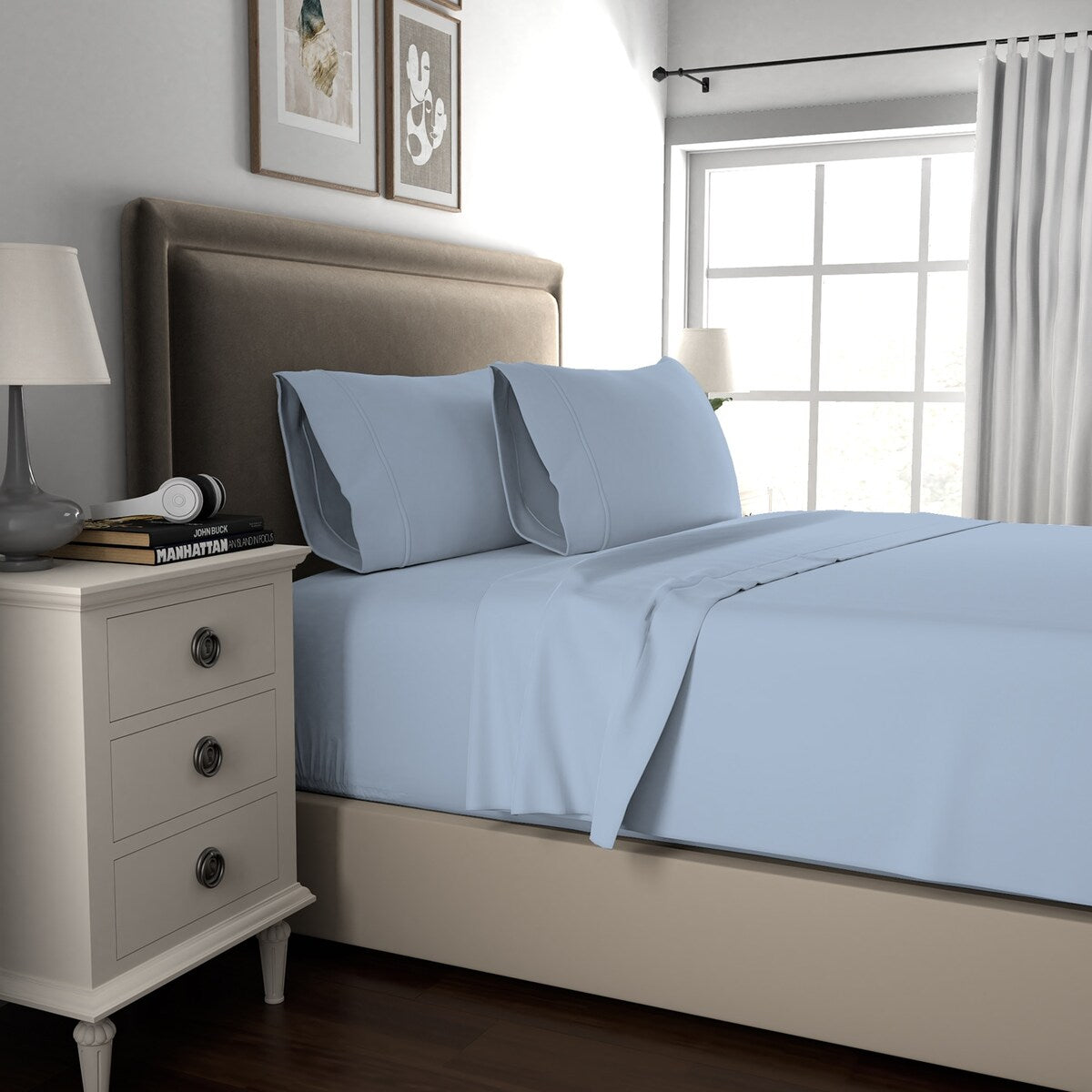 Parure de draps infroissables en mélange de coton de luxe Color Sense 800 fils