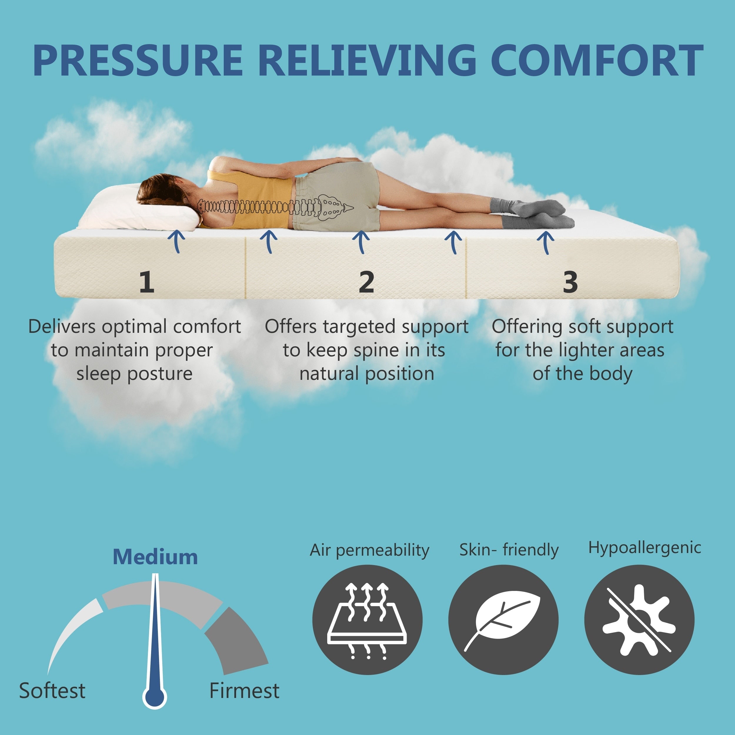 Matelas en mousse à mémoire de forme hypoallergénique Comfiture Modern de 6 pouces par DreamMax