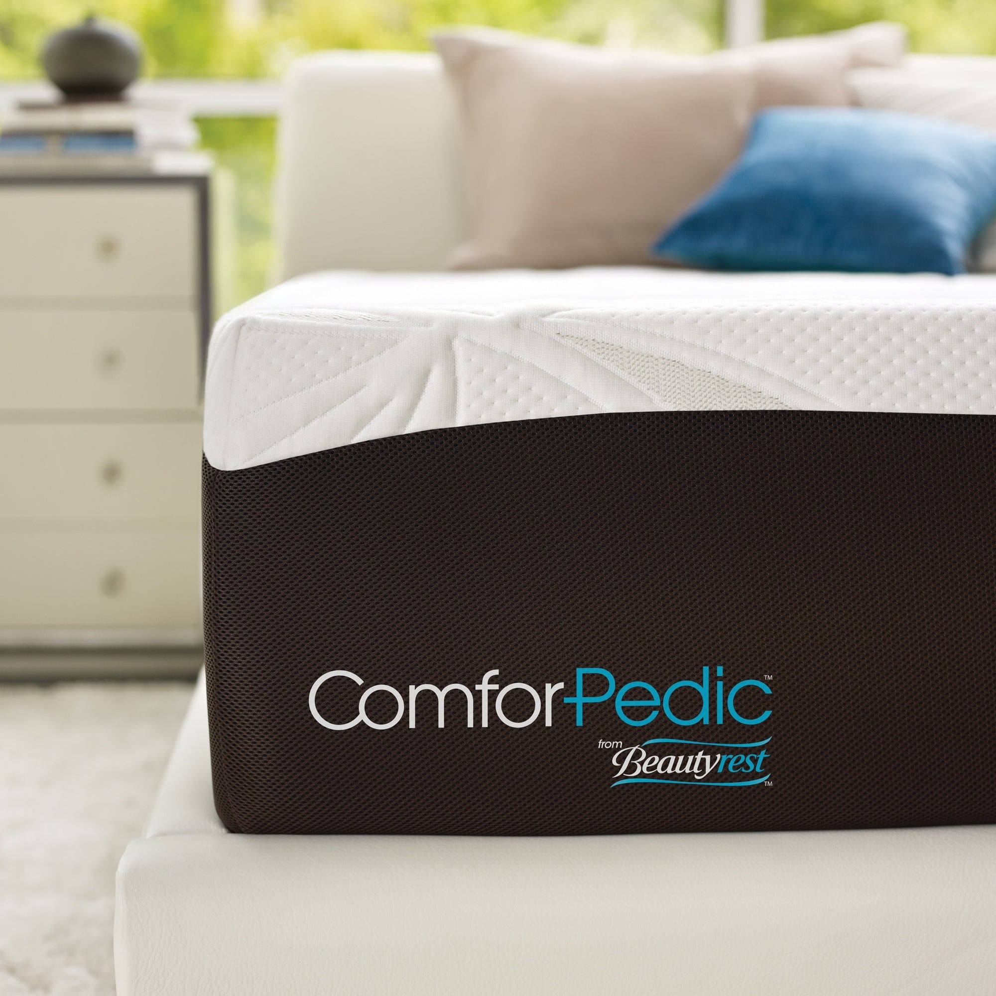 ComforPedic de Beautyrest Choisissez votre ensemble de matelas en mousse à mémoire de forme gel 10 pouces - Blanc - Blanc/Marron