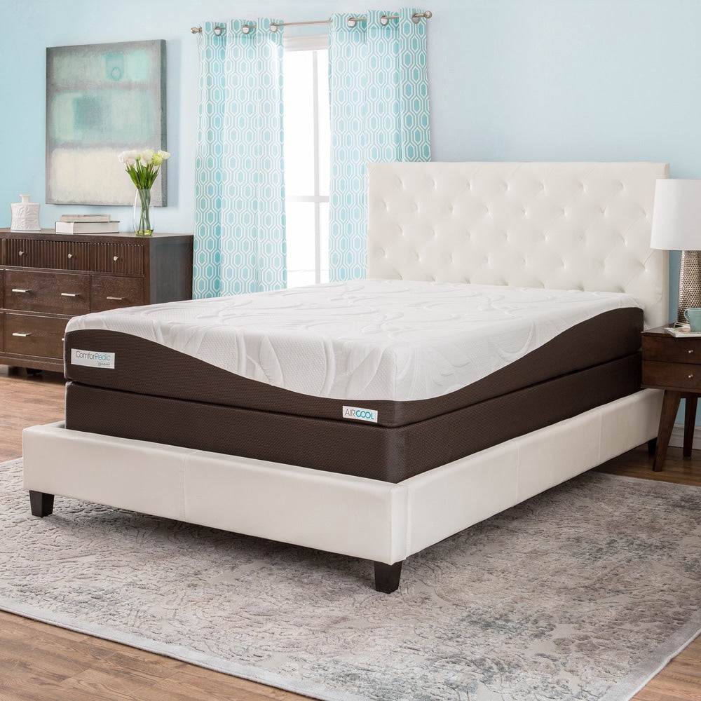 ComforPedic de Beautyrest Choisissez votre ensemble de matelas en mousse à mémoire de forme gel 10 pouces - Blanc - Blanc/Marron