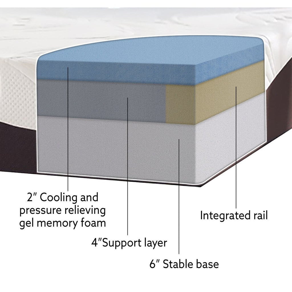 ComforPedic de Beautyrest Choisissez votre matelas confort en mousse à mémoire de forme gel 12 pouces - Marron